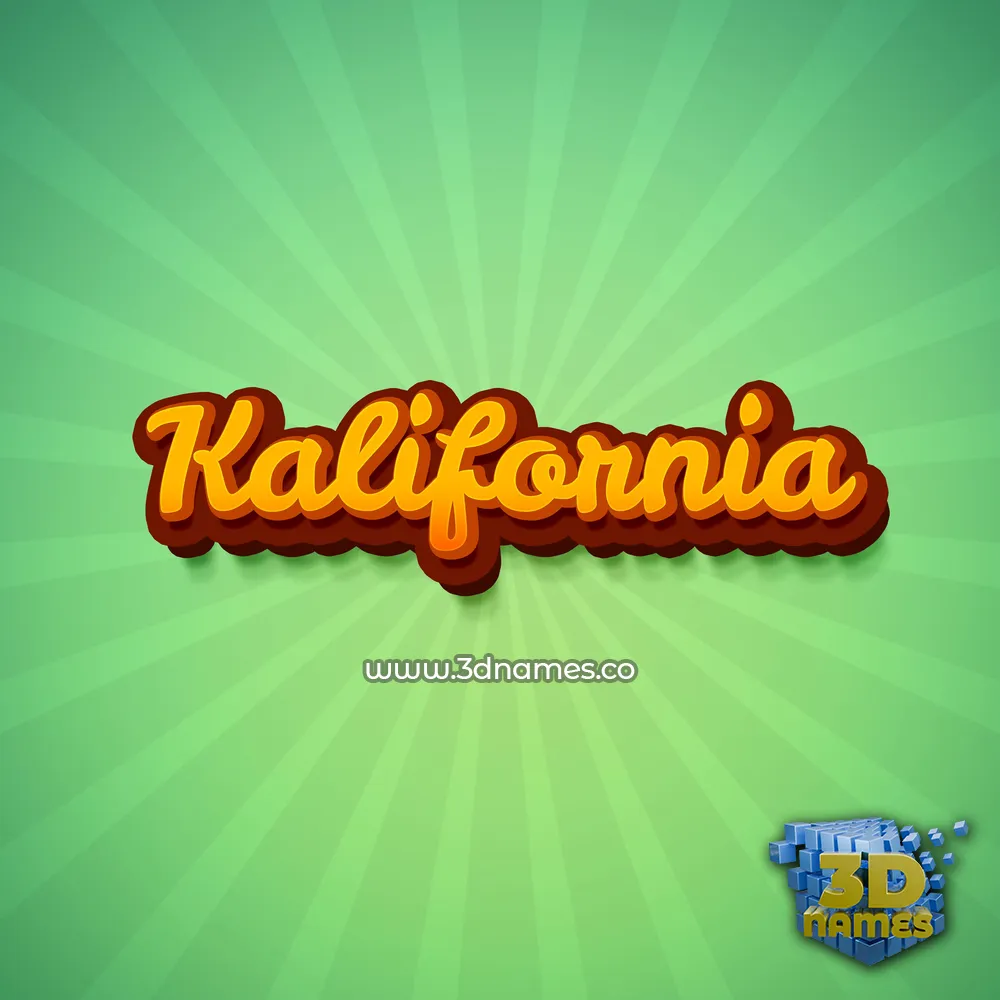 kalifornia in Green Rays style - 3D name wallpaper