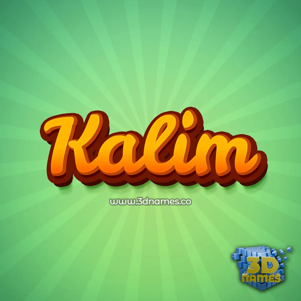 kalim in Green Rays style - 3D name wallpaper