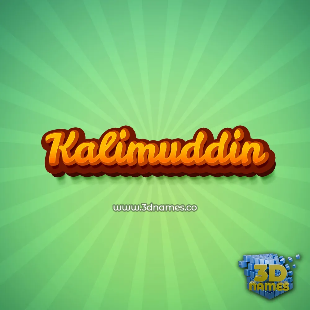 kalimuddin in Green Rays style - 3D name wallpaper