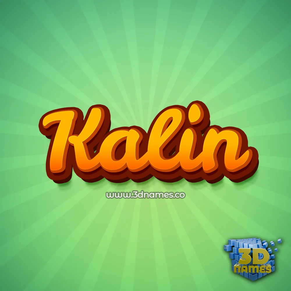 kalin in Green Rays style - 3D name wallpaper