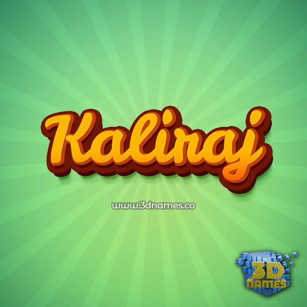 kaliraj in Green Rays style - 3D name wallpaper