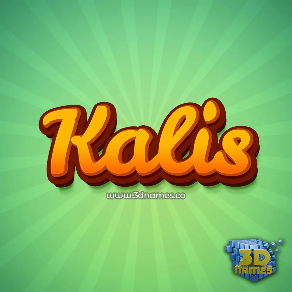 kalis in Green Rays style - 3D name wallpaper
