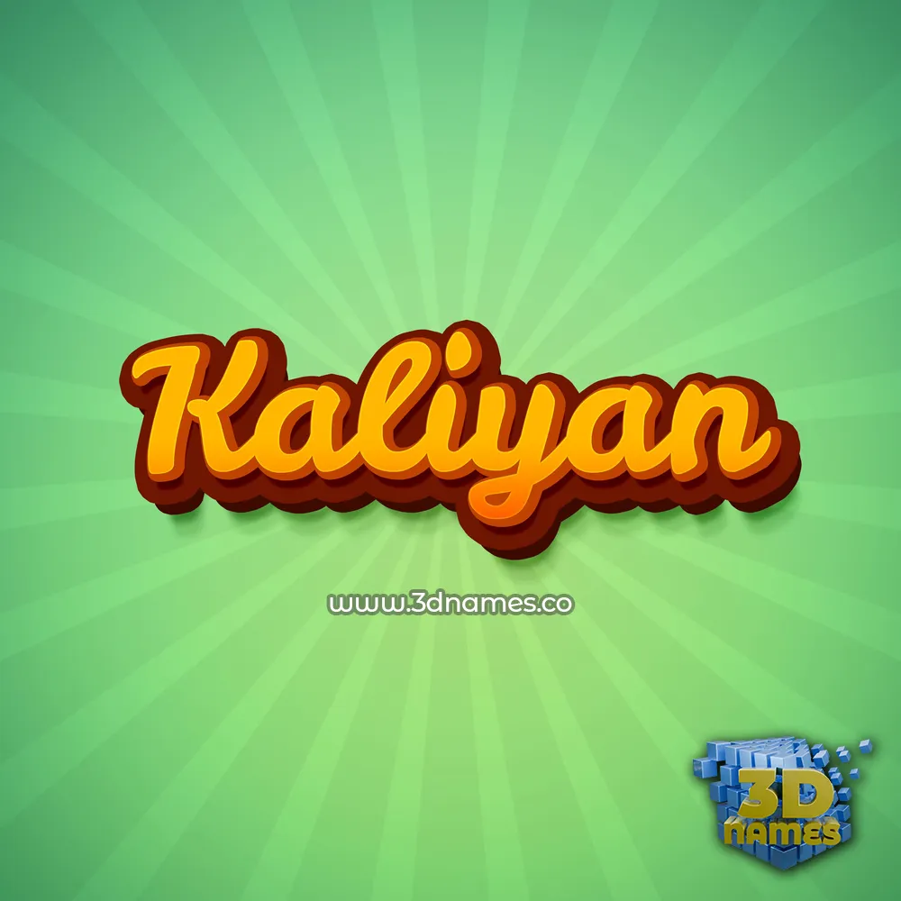 kaliyan in Green Rays style - 3D name wallpaper