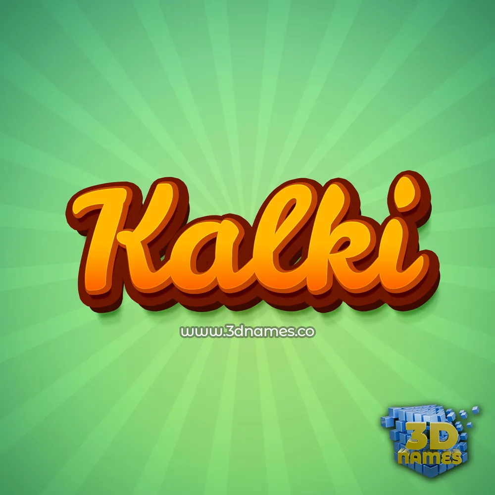 kalki in Green Rays style - 3D name wallpaper