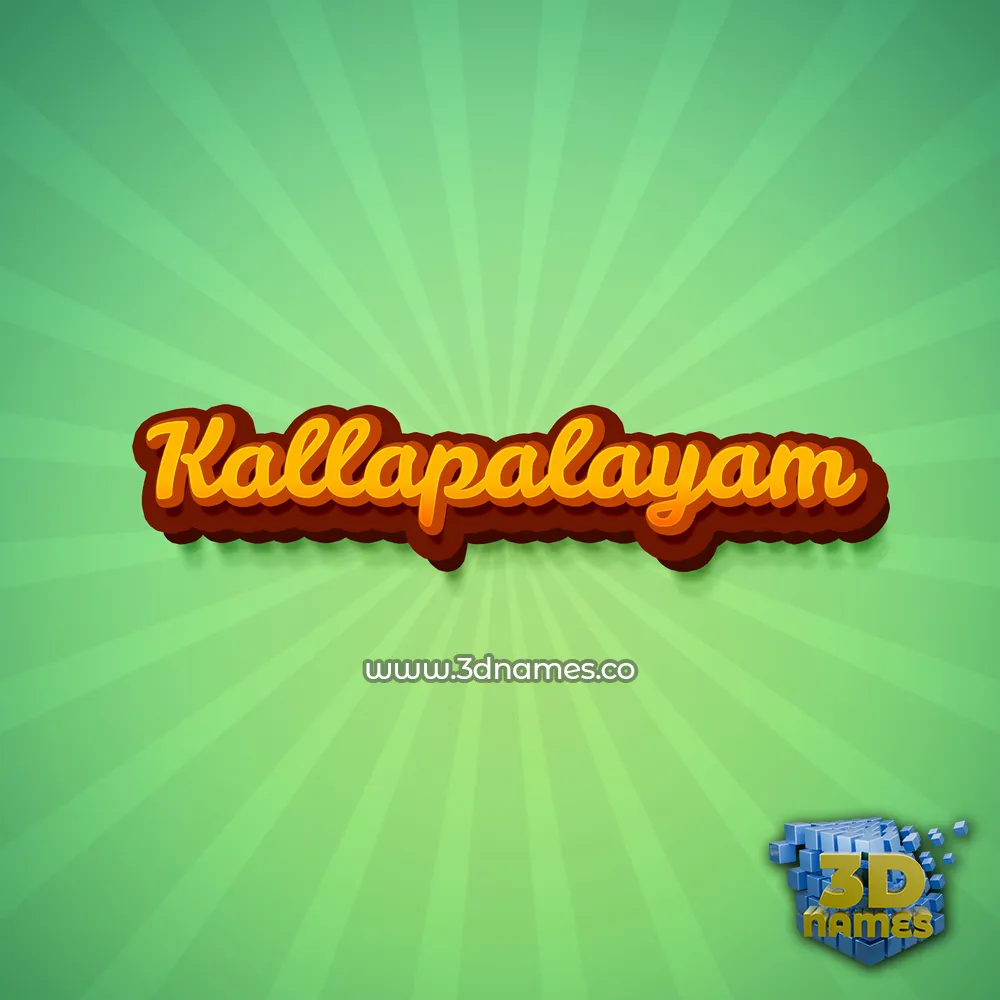 kallapalayam in Green Rays style - 3D name wallpaper