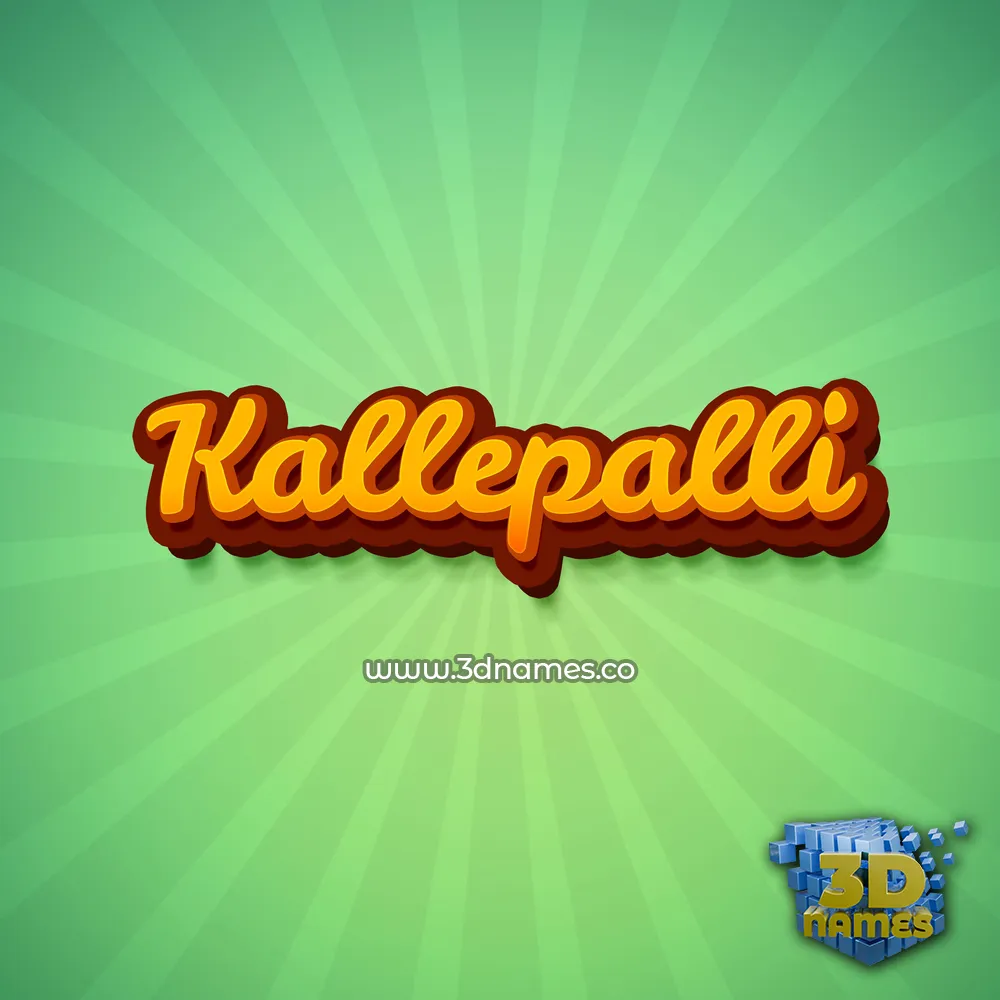 kallepalli in Green Rays style - 3D name wallpaper