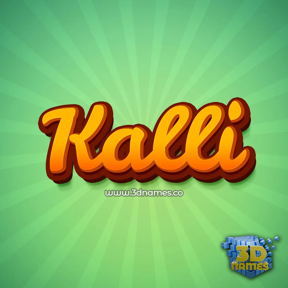 kalli in Green Rays style - 3D name wallpaper