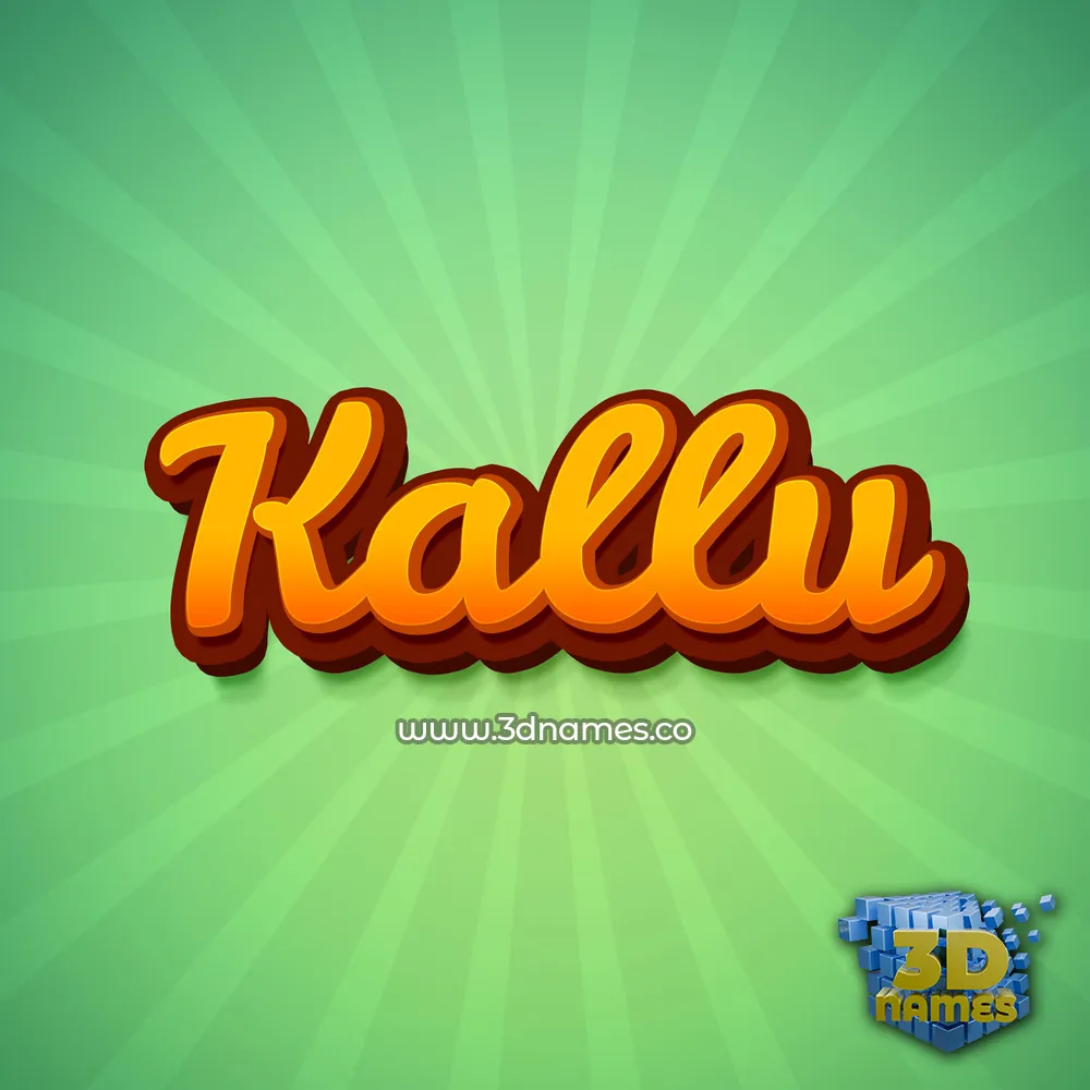 kallu in Green Rays style - 3D name wallpaper