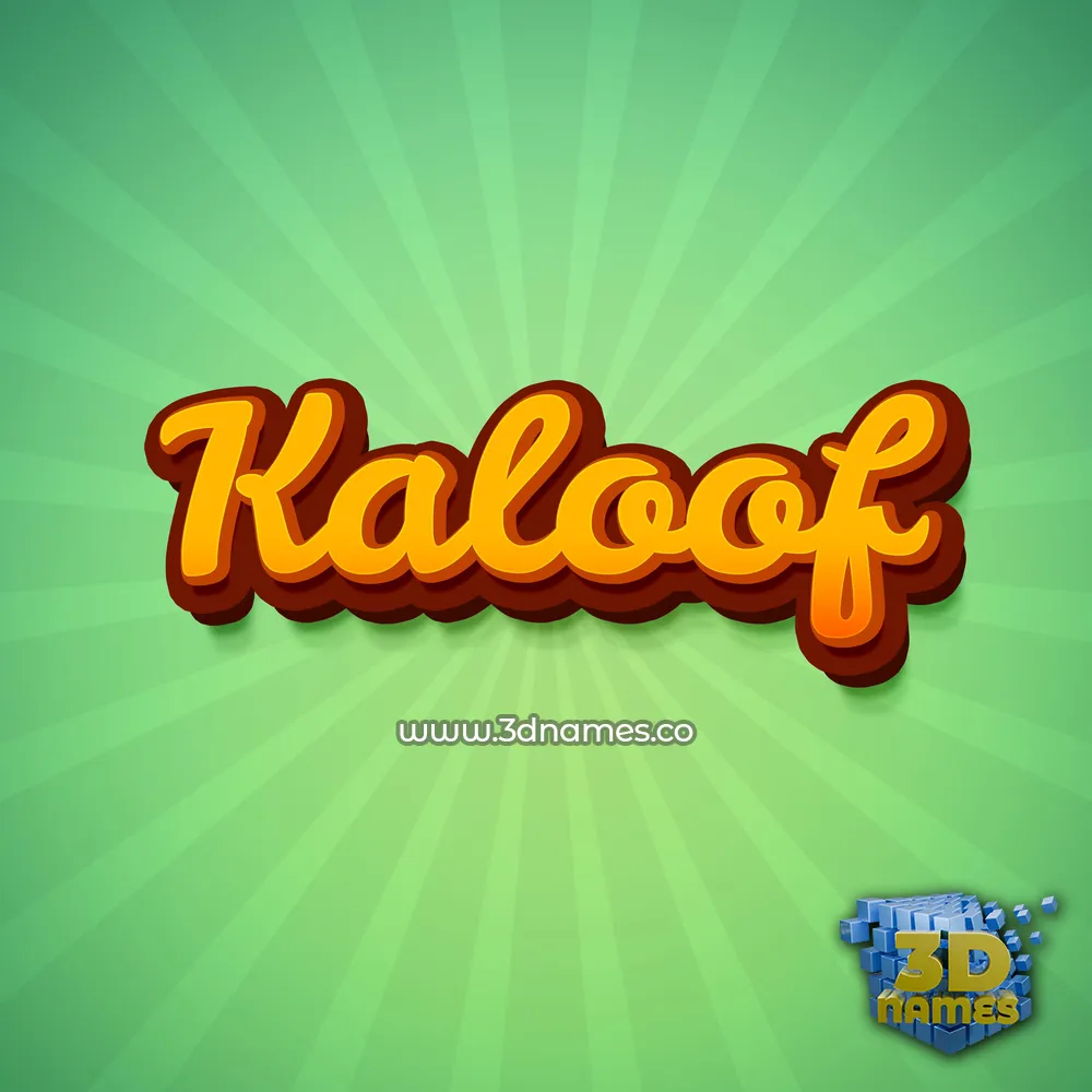 kaloof in Green Rays style - 3D name wallpaper