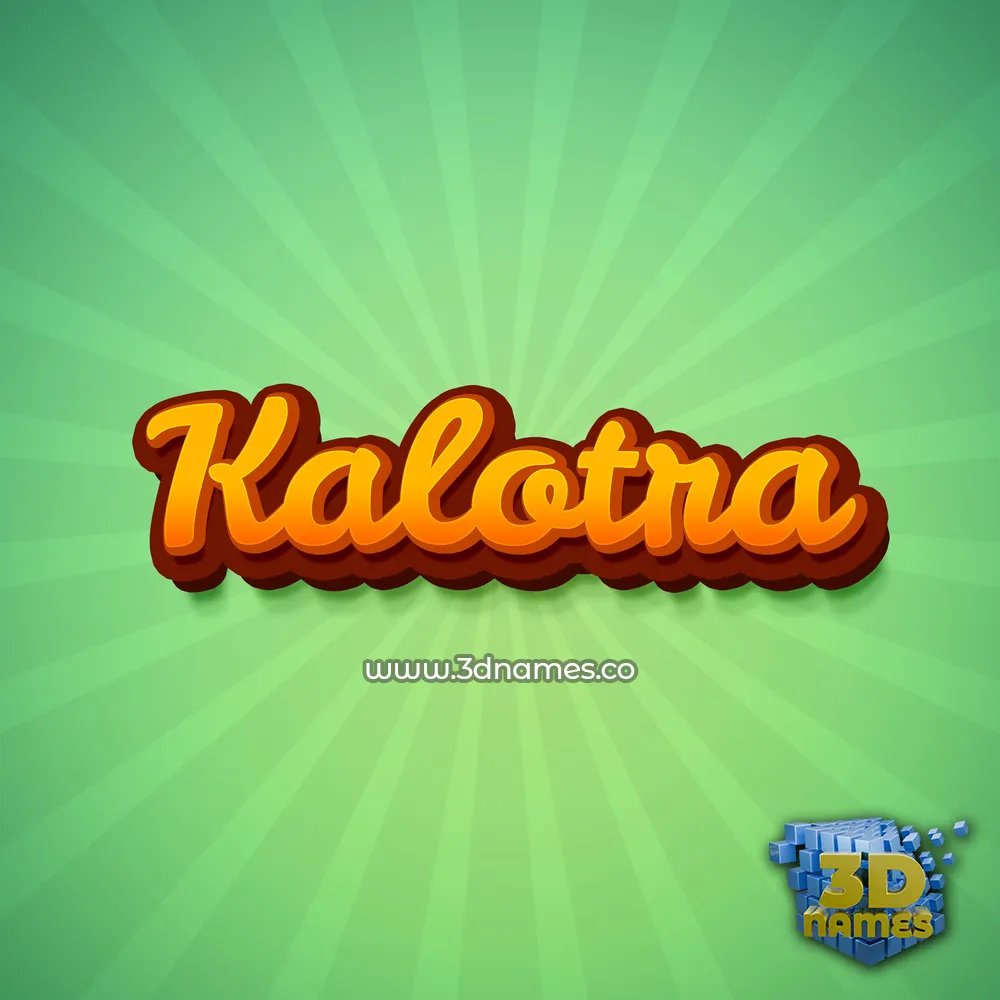 kalotra in Green Rays style - 3D name wallpaper