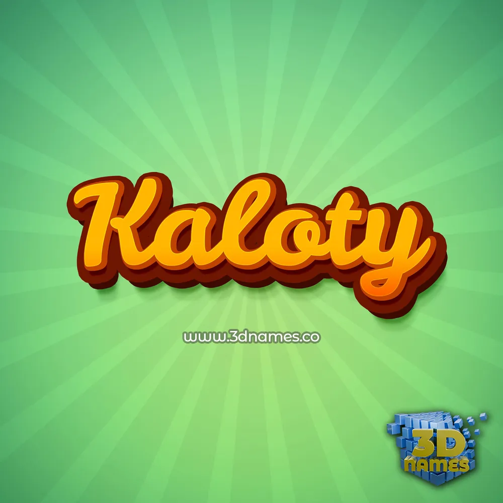 kaloty in Green Rays style - 3D name wallpaper