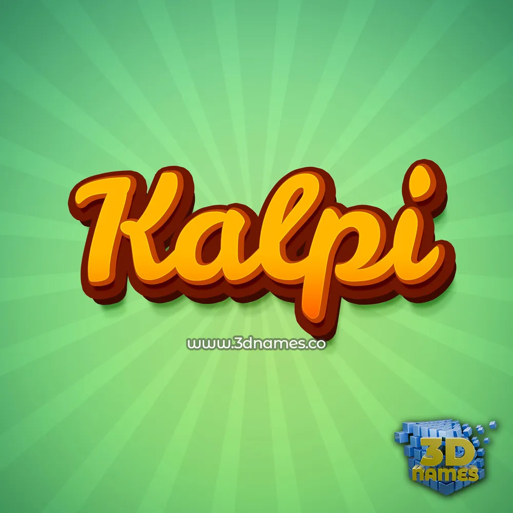 kalpi in Green Rays style - 3D name wallpaper