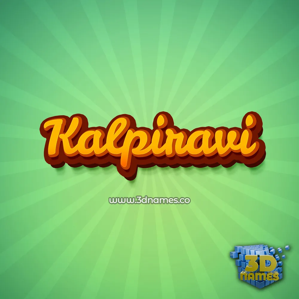 kalpiravi in Green Rays style - 3D name wallpaper