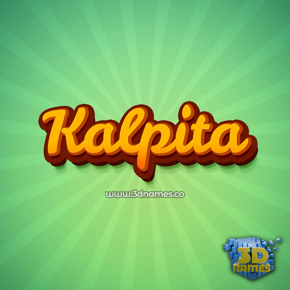 kalpita in Green Rays style - 3D name wallpaper