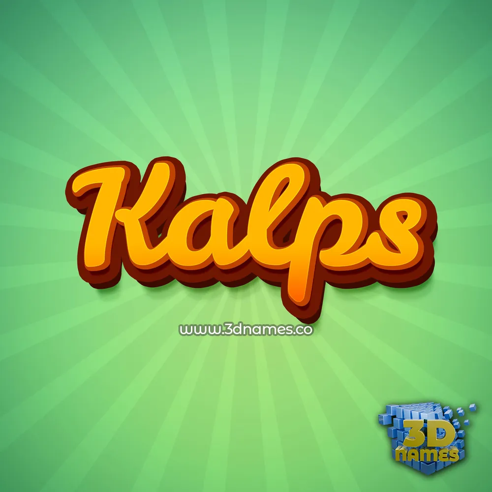 kalps in Green Rays style - 3D name wallpaper