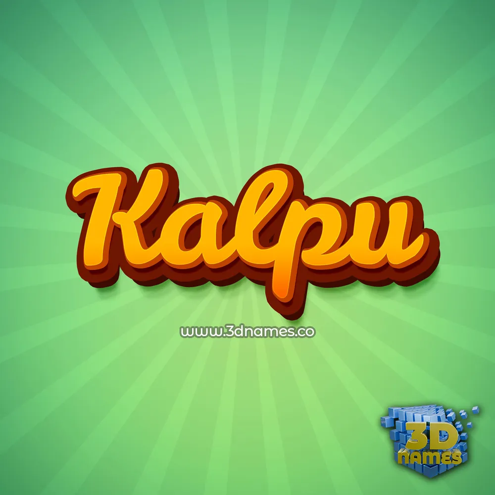 kalpu in Green Rays style - 3D name wallpaper