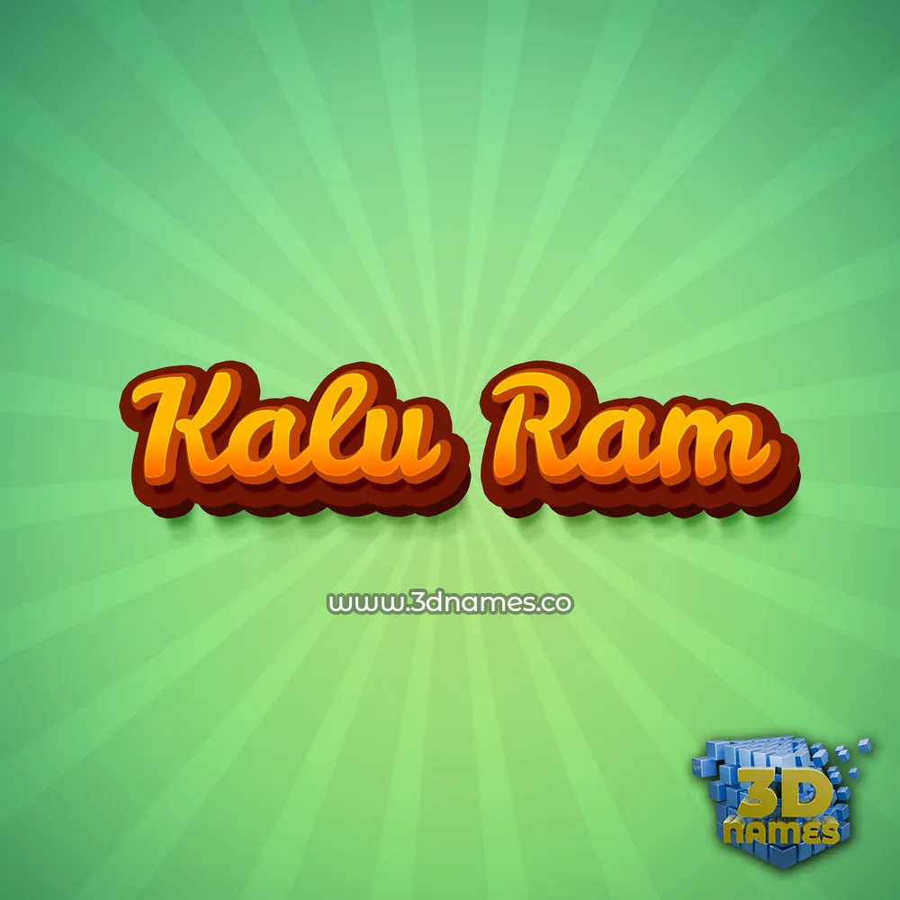 kalu ram in Green Rays style - 3D name wallpaper