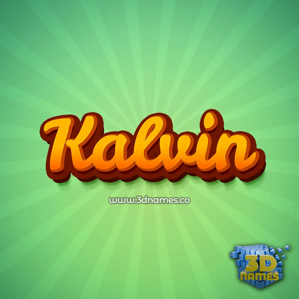 kalvin in Green Rays style - 3D name wallpaper