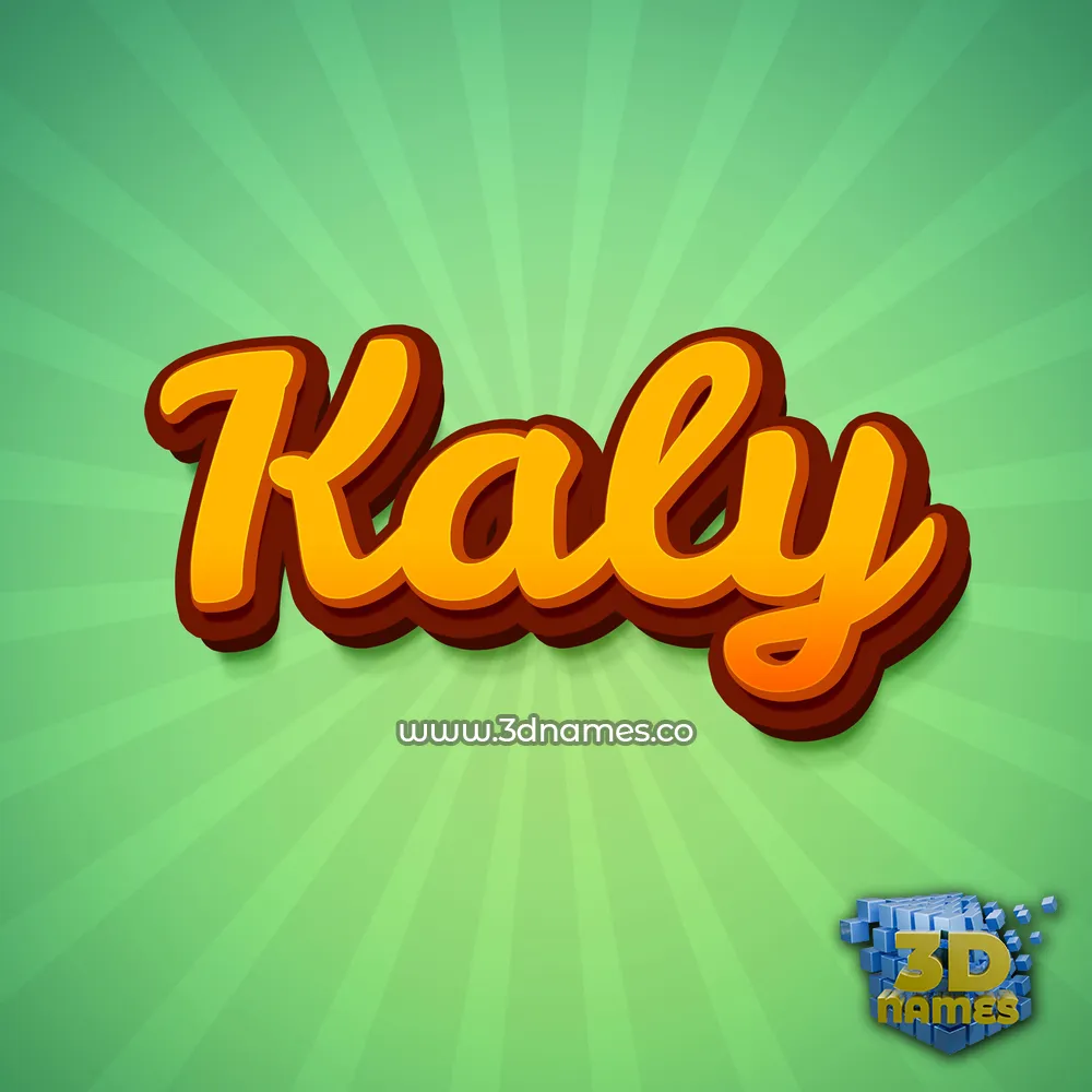 kaly in Green Rays style - 3D name wallpaper