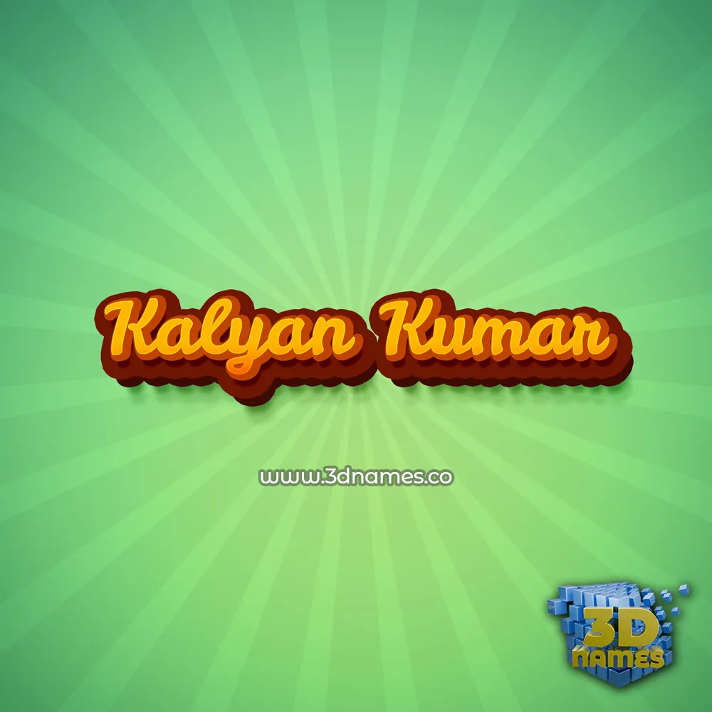 kalyan kumar in Green Rays style - 3D name wallpaper
