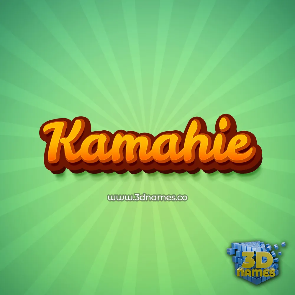 kamahie in Green Rays style - 3D name wallpaper