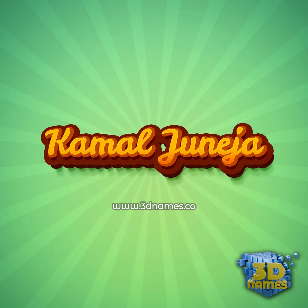 kamal juneja in Green Rays style - 3D name wallpaper