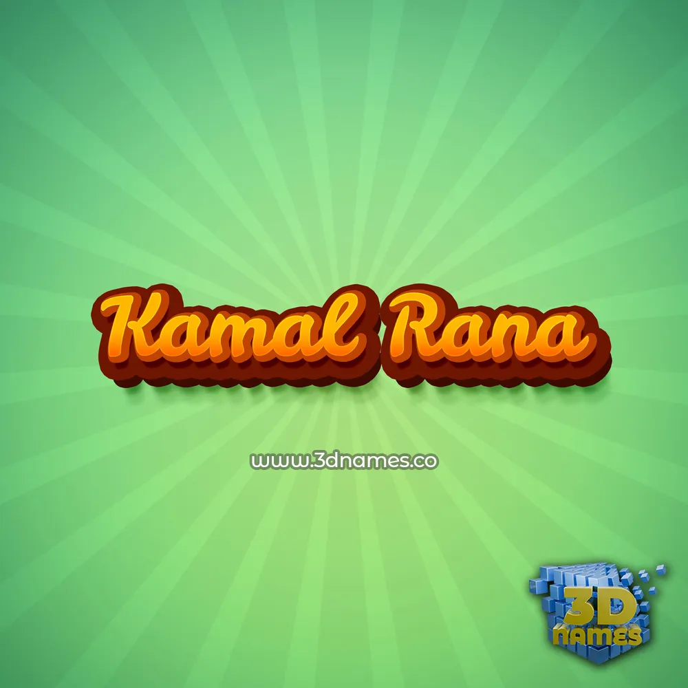 kamal rana in Green Rays style - 3D name wallpaper