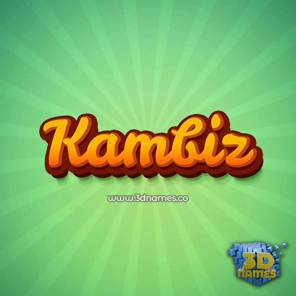 kambiz in Green Rays style - 3D name wallpaper