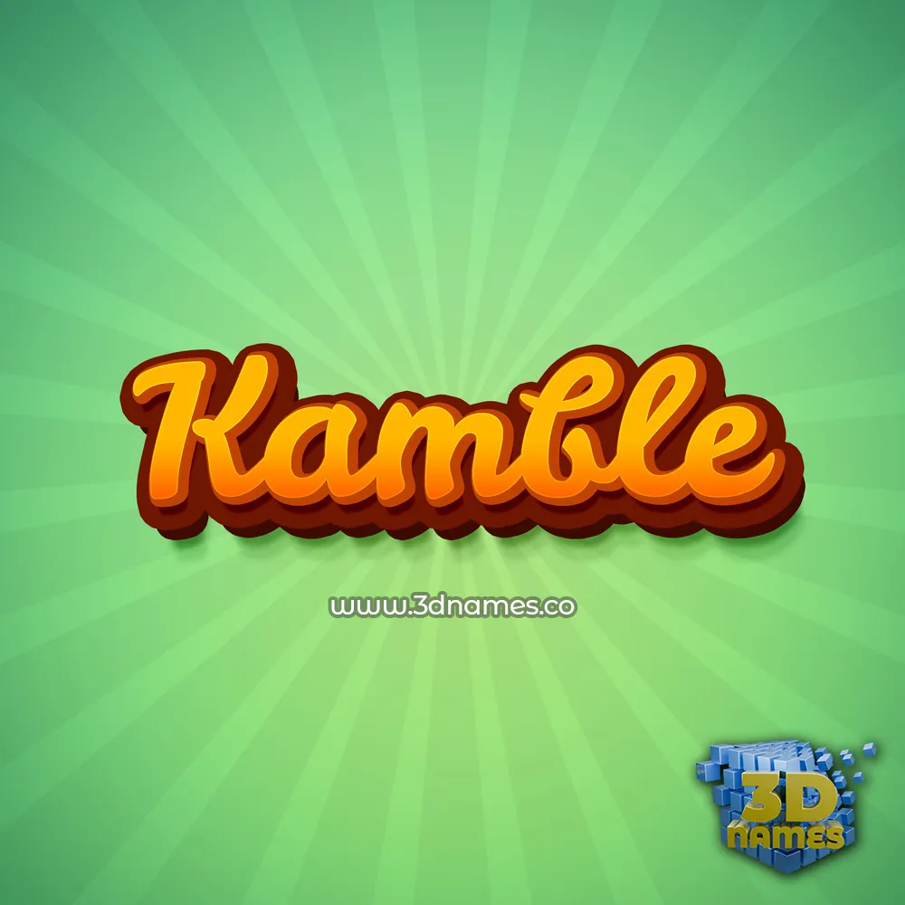 kamble in Green Rays style - 3D name wallpaper