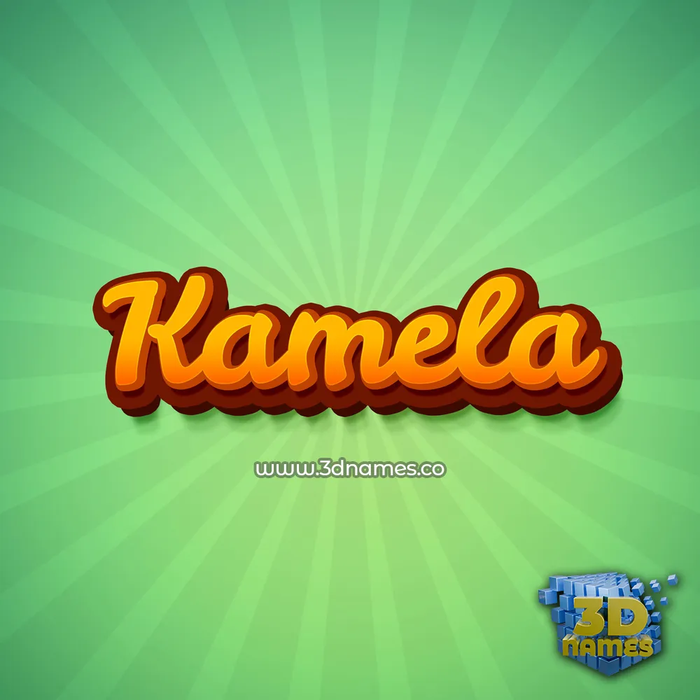 kamela in Green Rays style - 3D name wallpaper