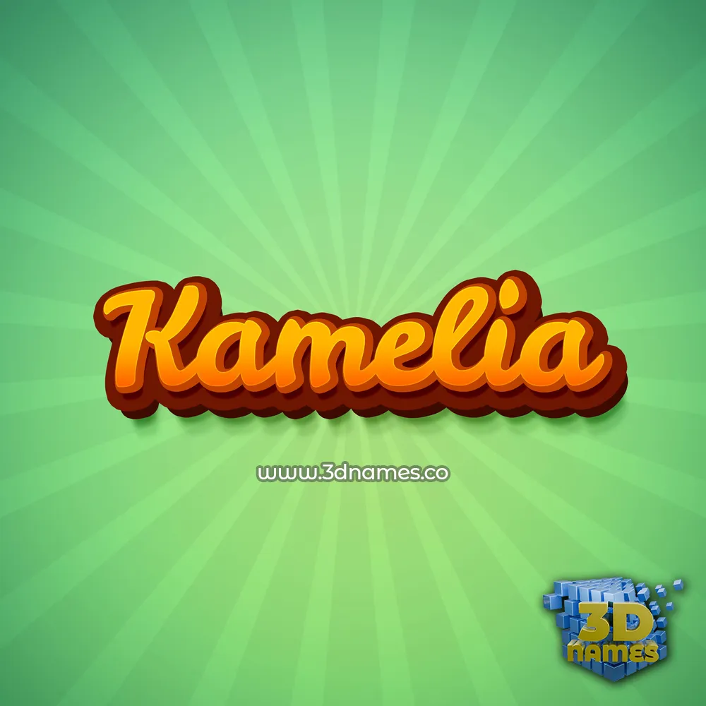 kamelia in Green Rays style - 3D name wallpaper