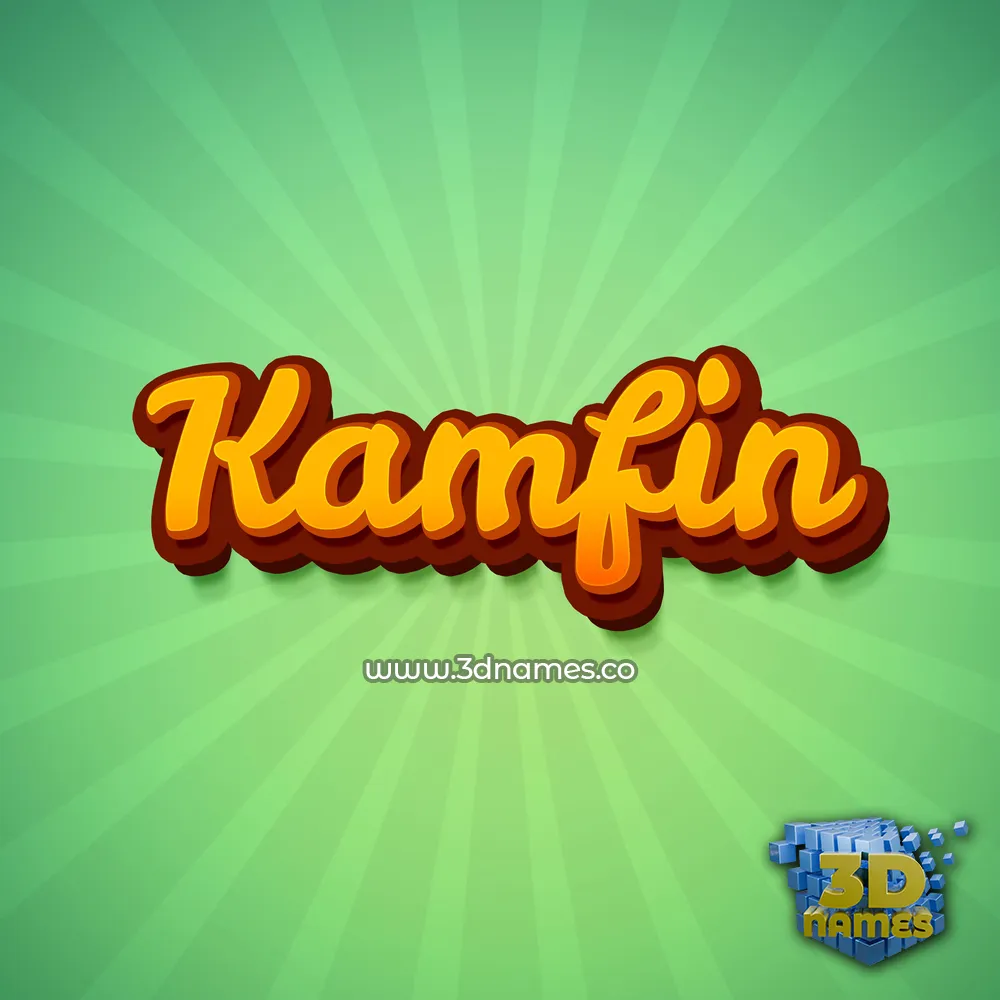 kamfin in Green Rays style - 3D name wallpaper