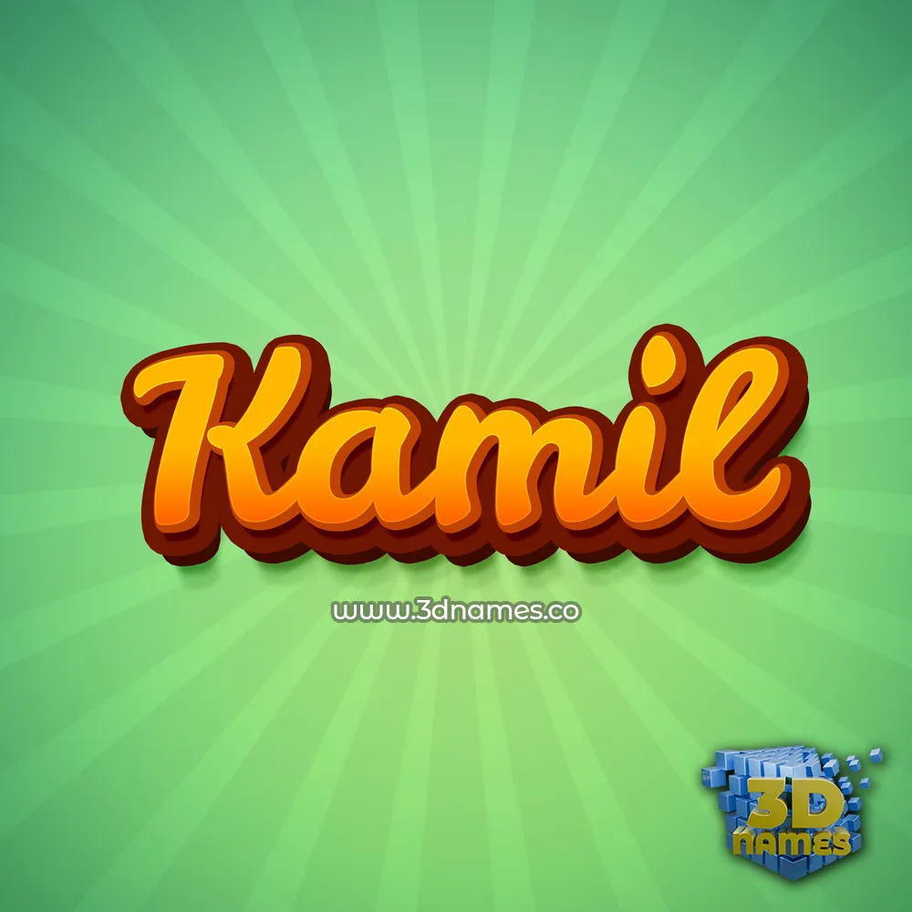 kamil in Green Rays style - 3D name wallpaper