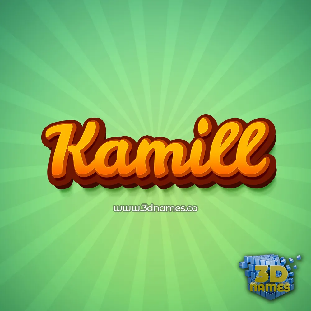 kamill in Green Rays style - 3D name wallpaper