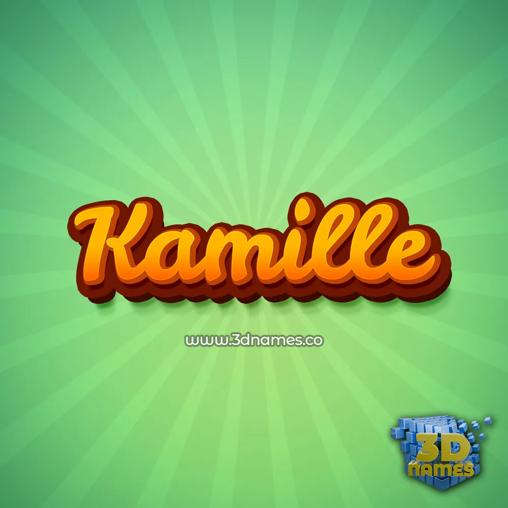 kamille in Green Rays style - 3D name wallpaper