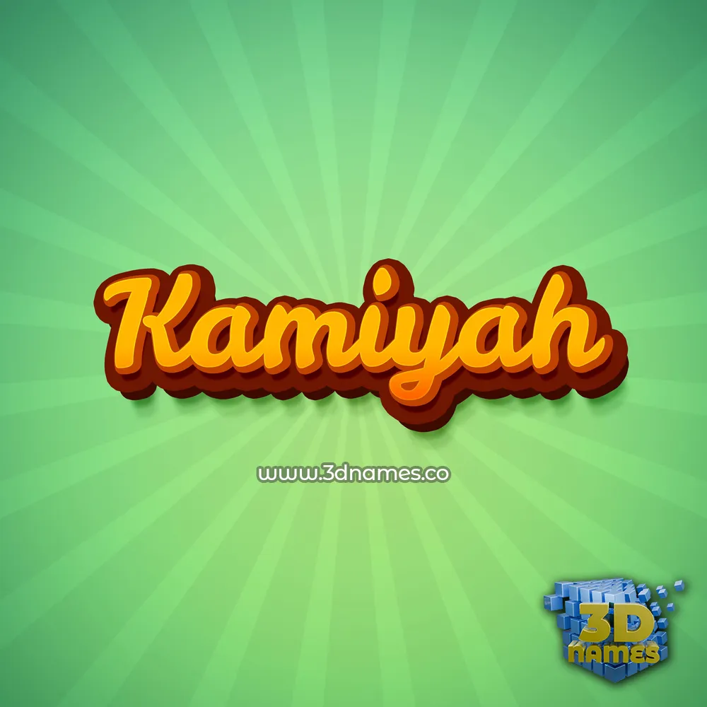 kamiyah in Green Rays style - 3D name wallpaper