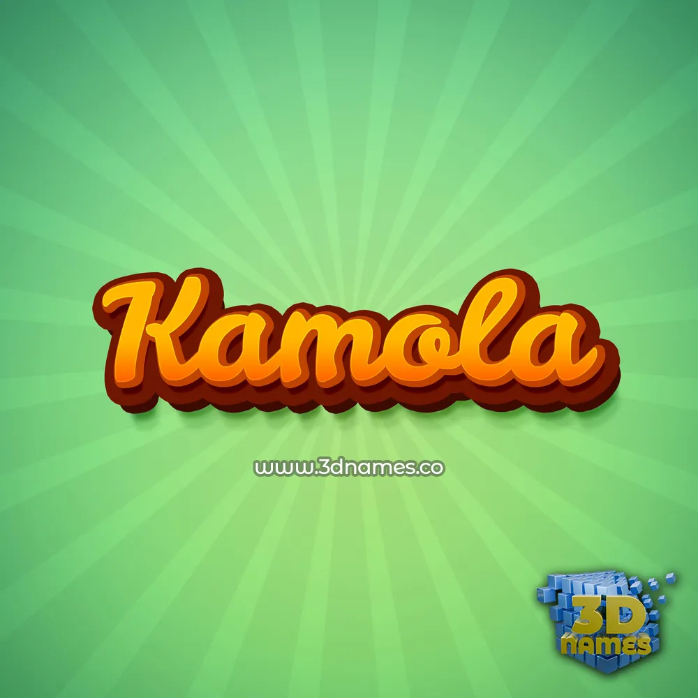kamola in Green Rays style - 3D name wallpaper
