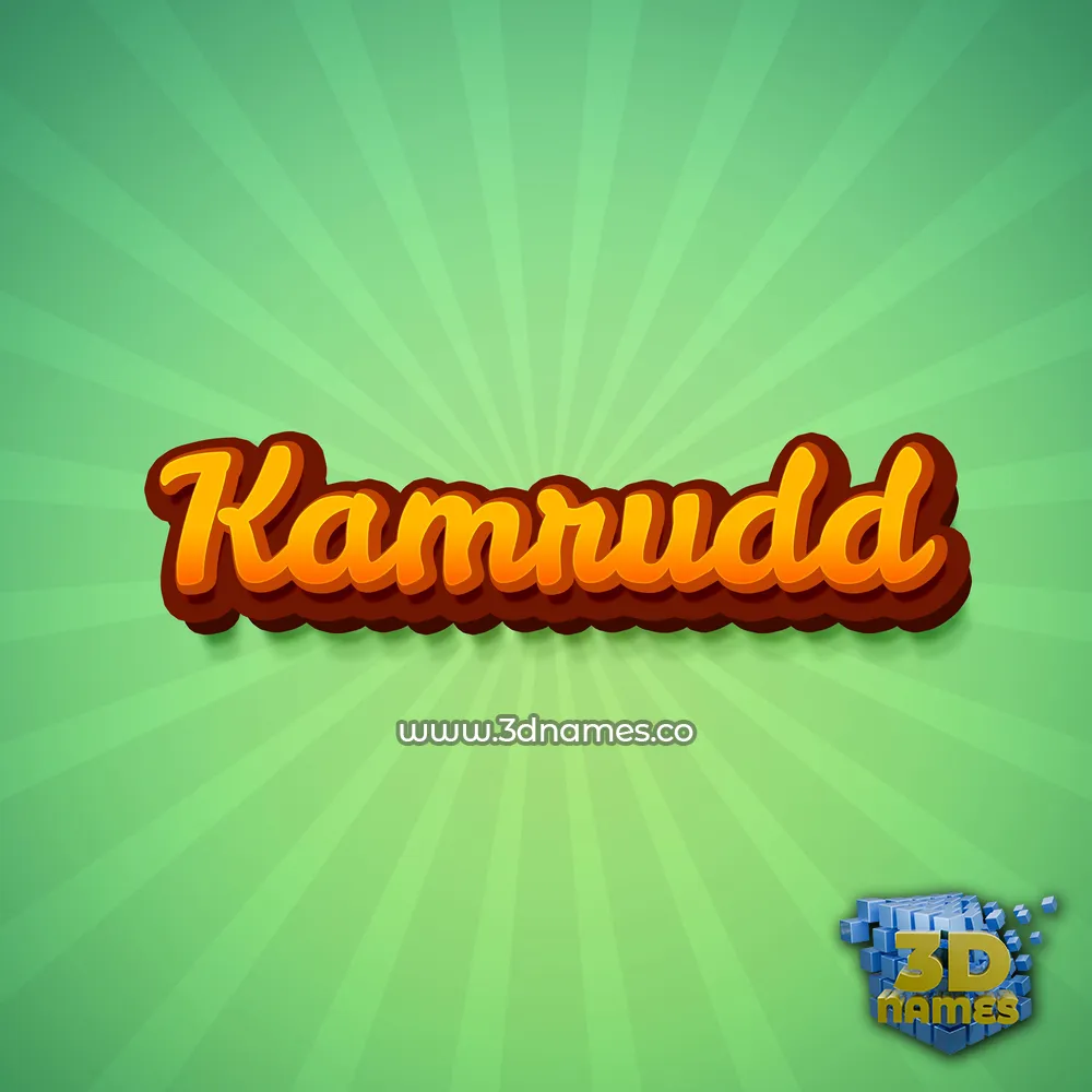 kamrudd in Green Rays style - 3D name wallpaper