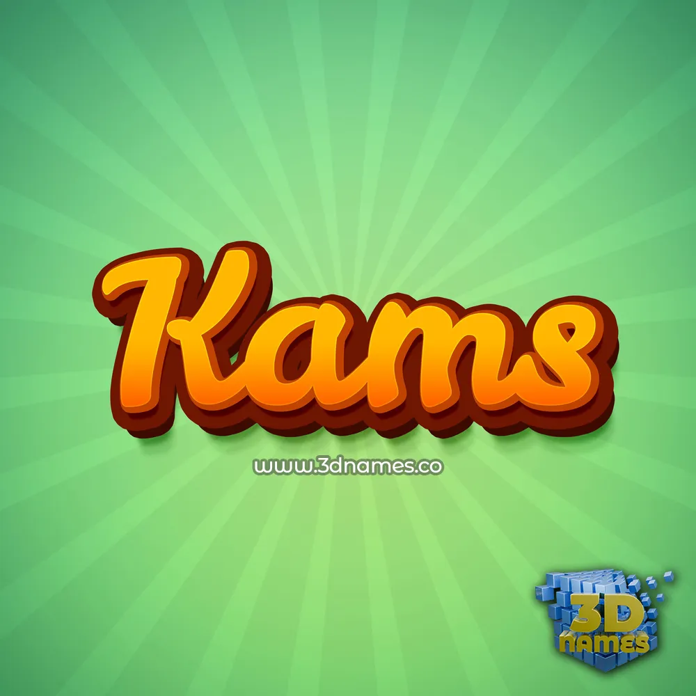 kams in Green Rays style - 3D name wallpaper