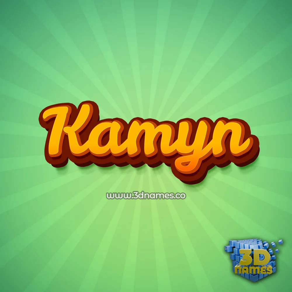 kamyn in Green Rays style - 3D name wallpaper
