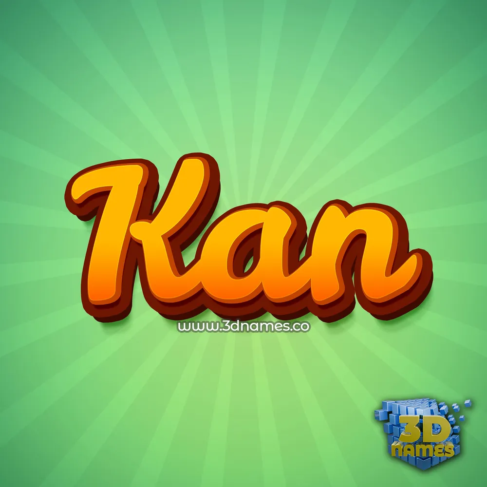 kan in Green Rays style - 3D name wallpaper