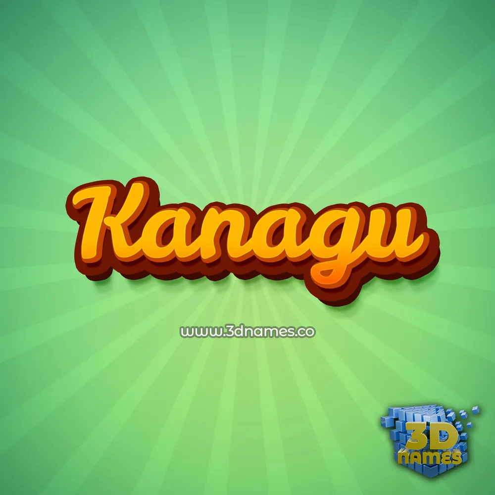 kanagu in Green Rays style - 3D name wallpaper