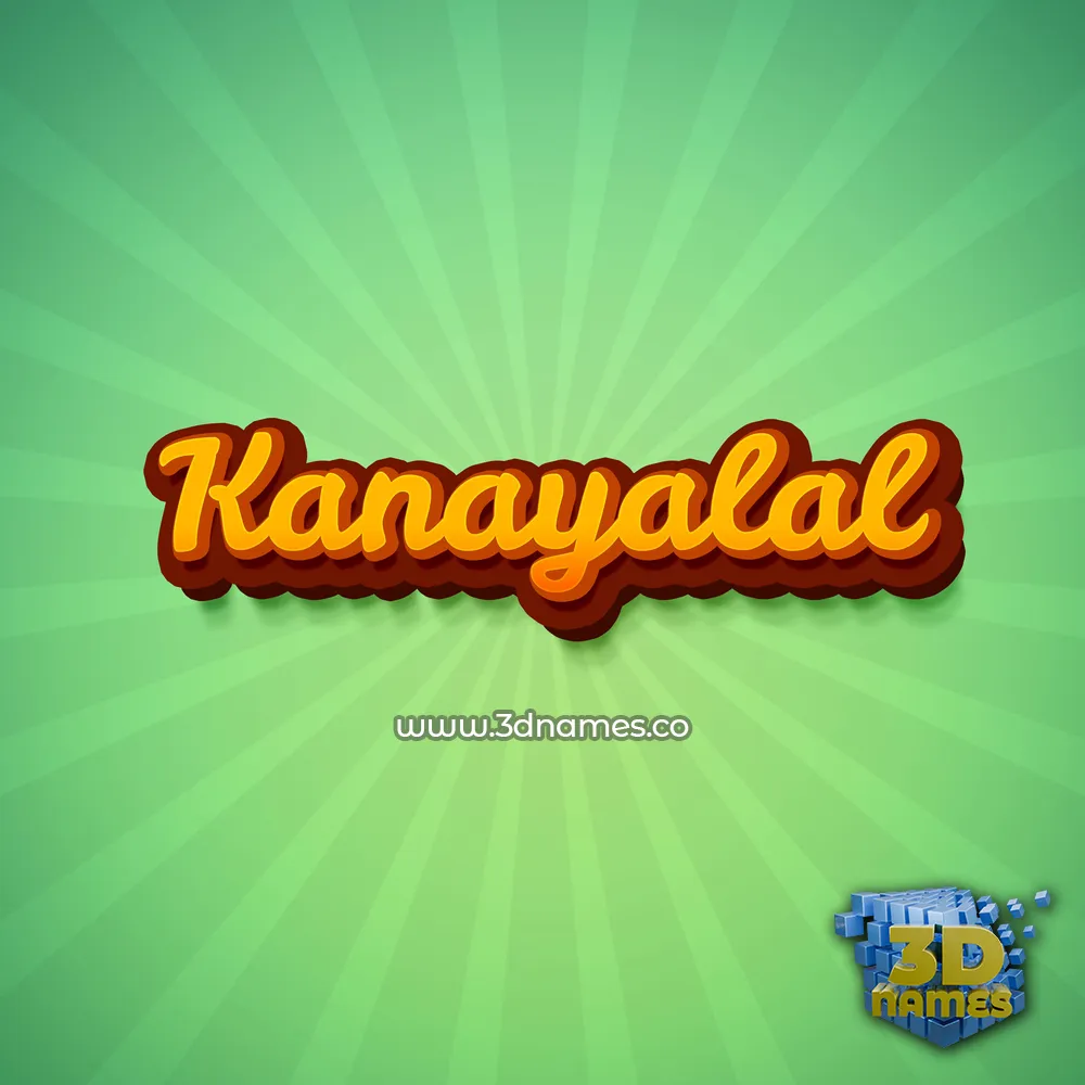 kanayalal in Green Rays style - 3D name wallpaper