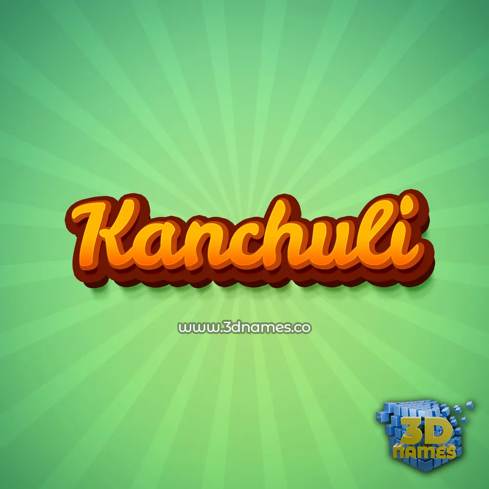 kanchuli in Green Rays style - 3D name wallpaper