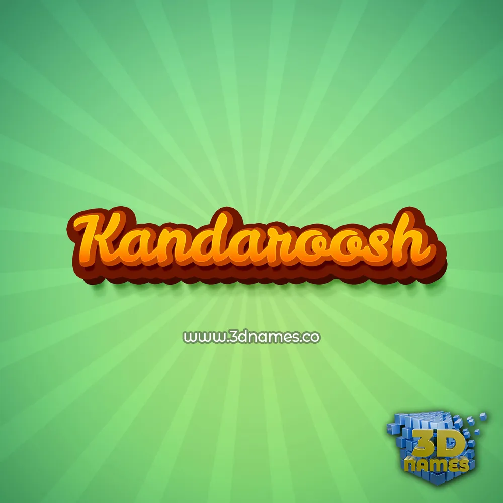 kandaroosh in Green Rays style - 3D name wallpaper