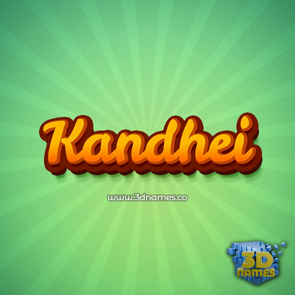 kandhei in Green Rays style - 3D name wallpaper