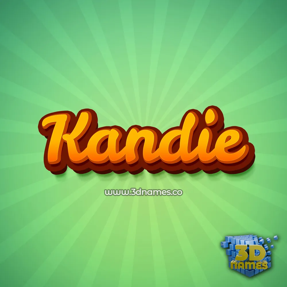 kandie in Green Rays style - 3D name wallpaper
