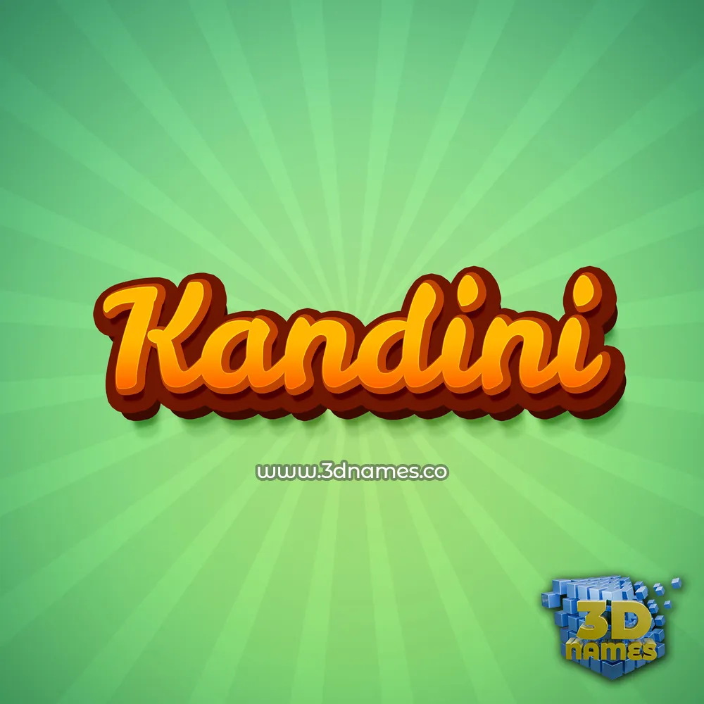 kandini in Green Rays style - 3D name wallpaper