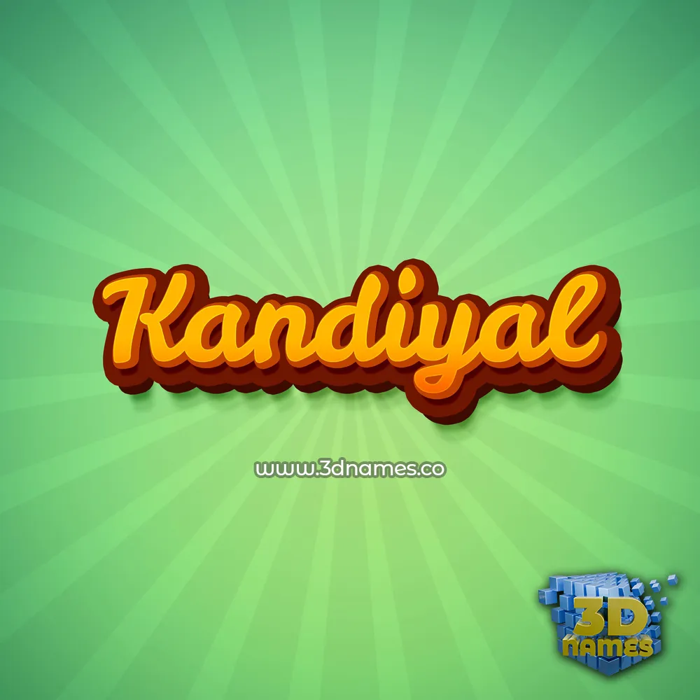 kandiyal in Green Rays style - 3D name wallpaper