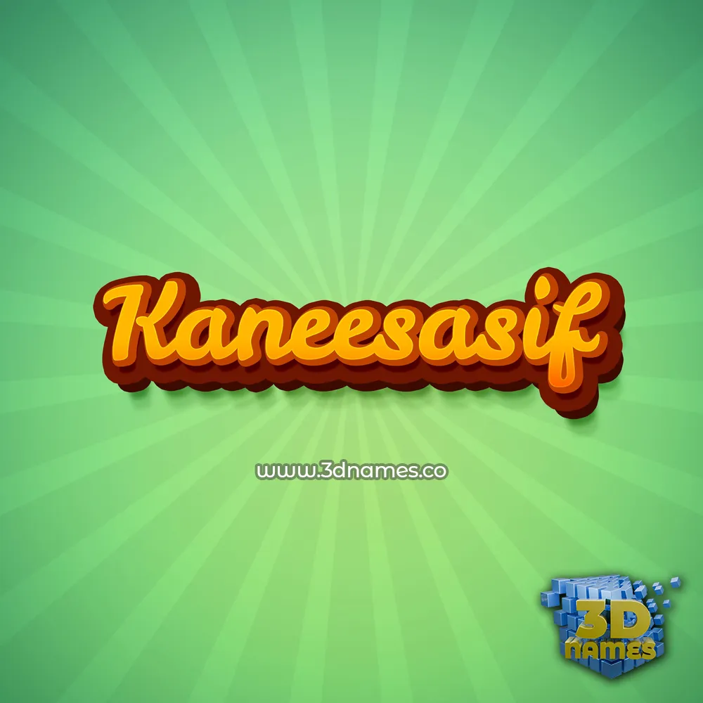 kaneesasif in Green Rays style - 3D name wallpaper
